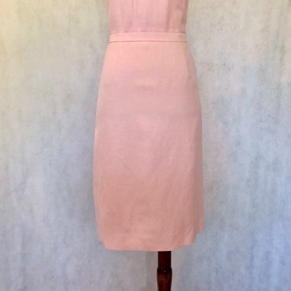 Tahari Blush Pink Linen Blend Sleeveless Dress - Picture 4 of 8